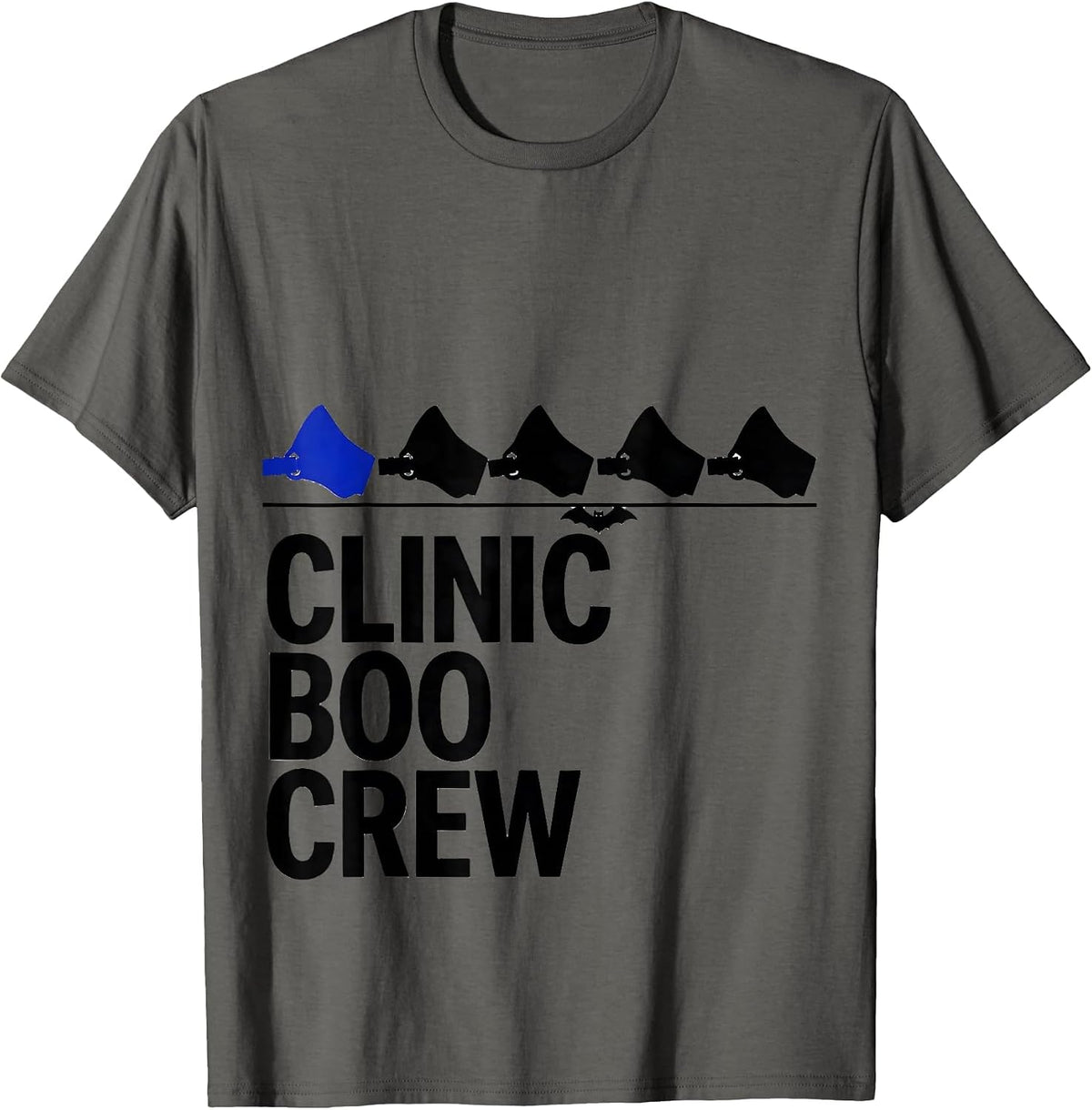 Clinic Boo Crew Funny Vet Tech Halloween Season Gift T-Shirt - Asphalt Grey
