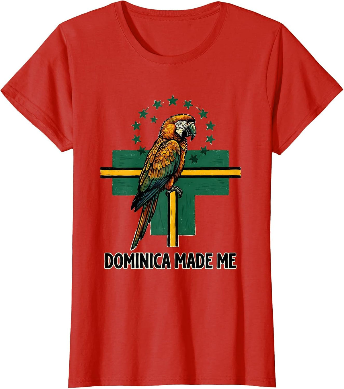Dominica Made Me Folk Art Caribbean Pride Independence Day T-Shirt - Red