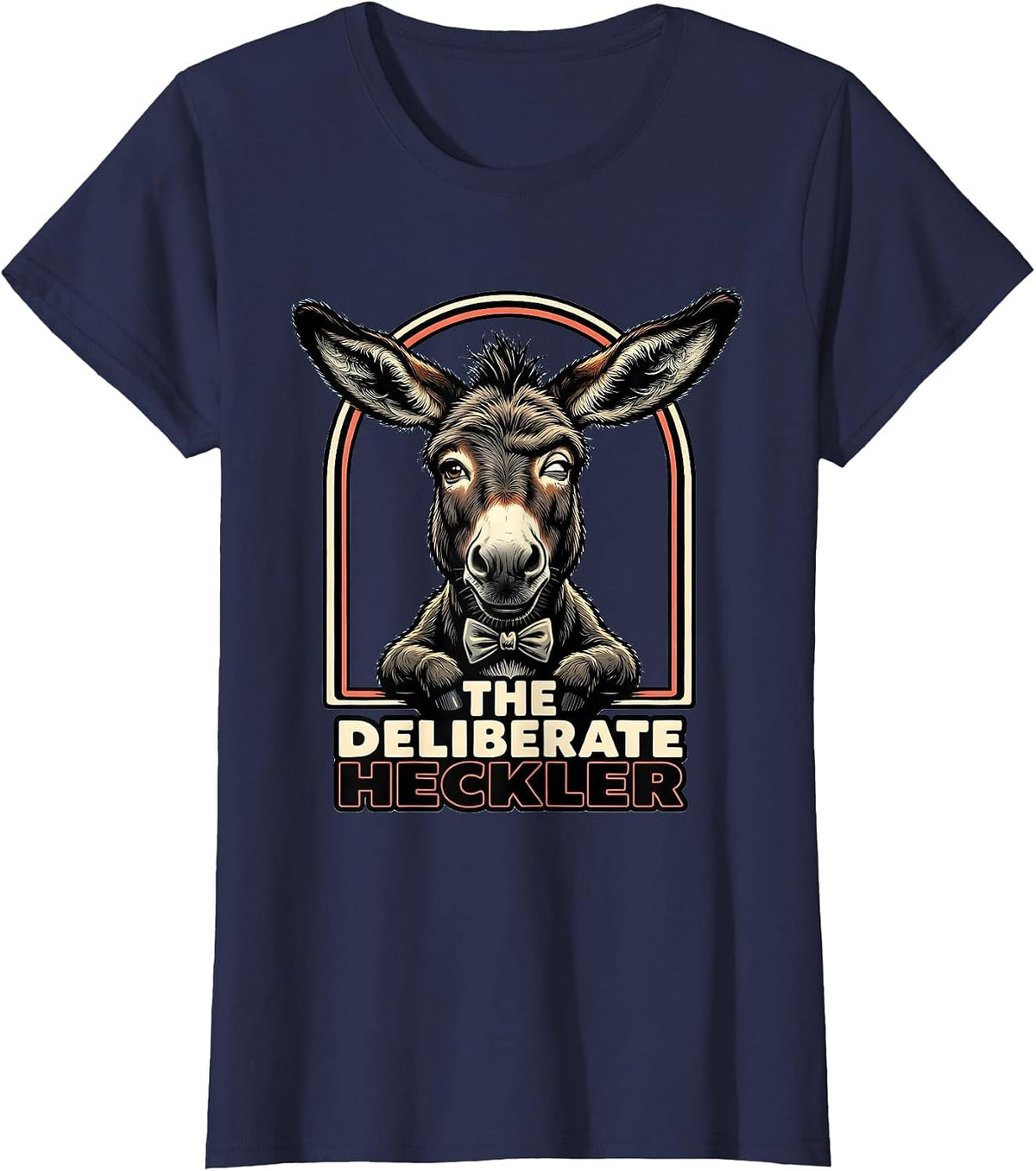 Women's The Deliberate Heckler Funny Miniature Donkey Animal Lover T-Shirt - Navy Blue