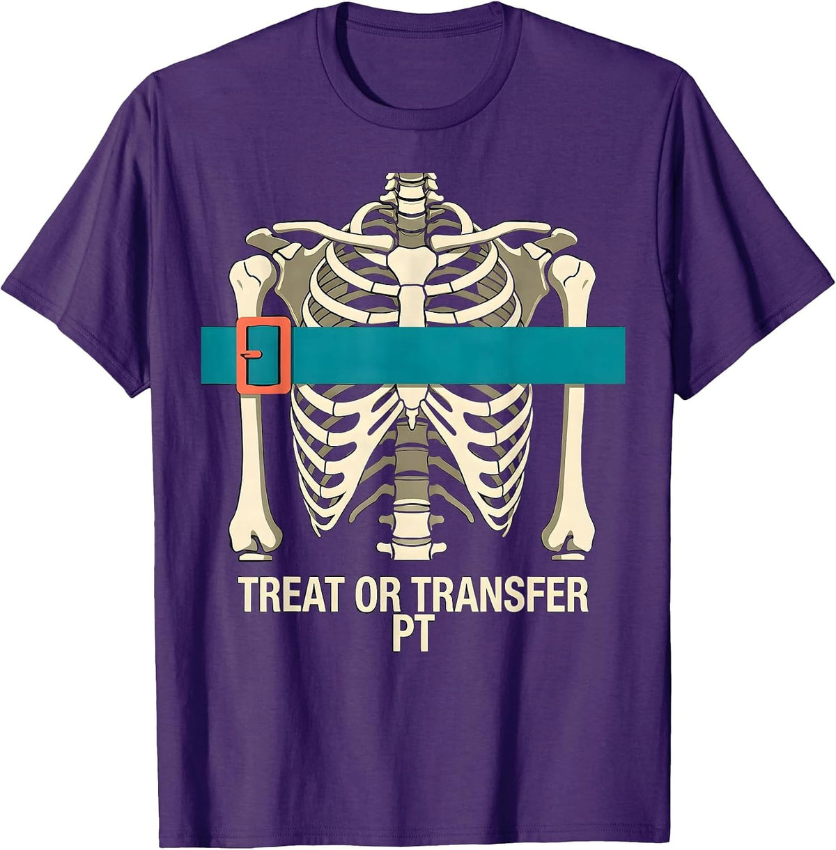 Treat Or Transfer PT Midcentury Modern Halloween Physical T-Shirt - Purple