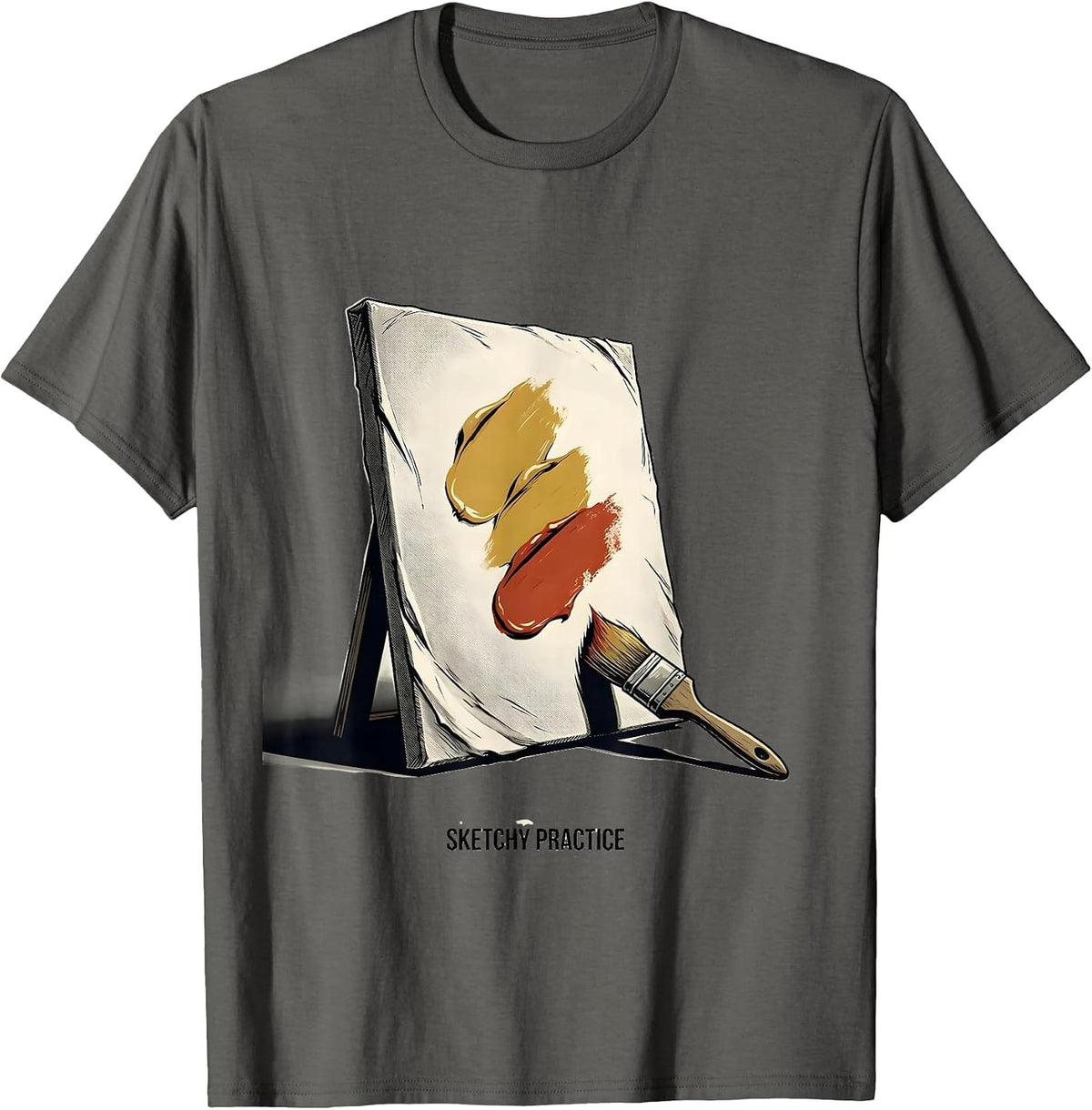 Men's Sketchy Practice Funny Artist Humor Painter Gift T-Shirt - Asphalt Grey