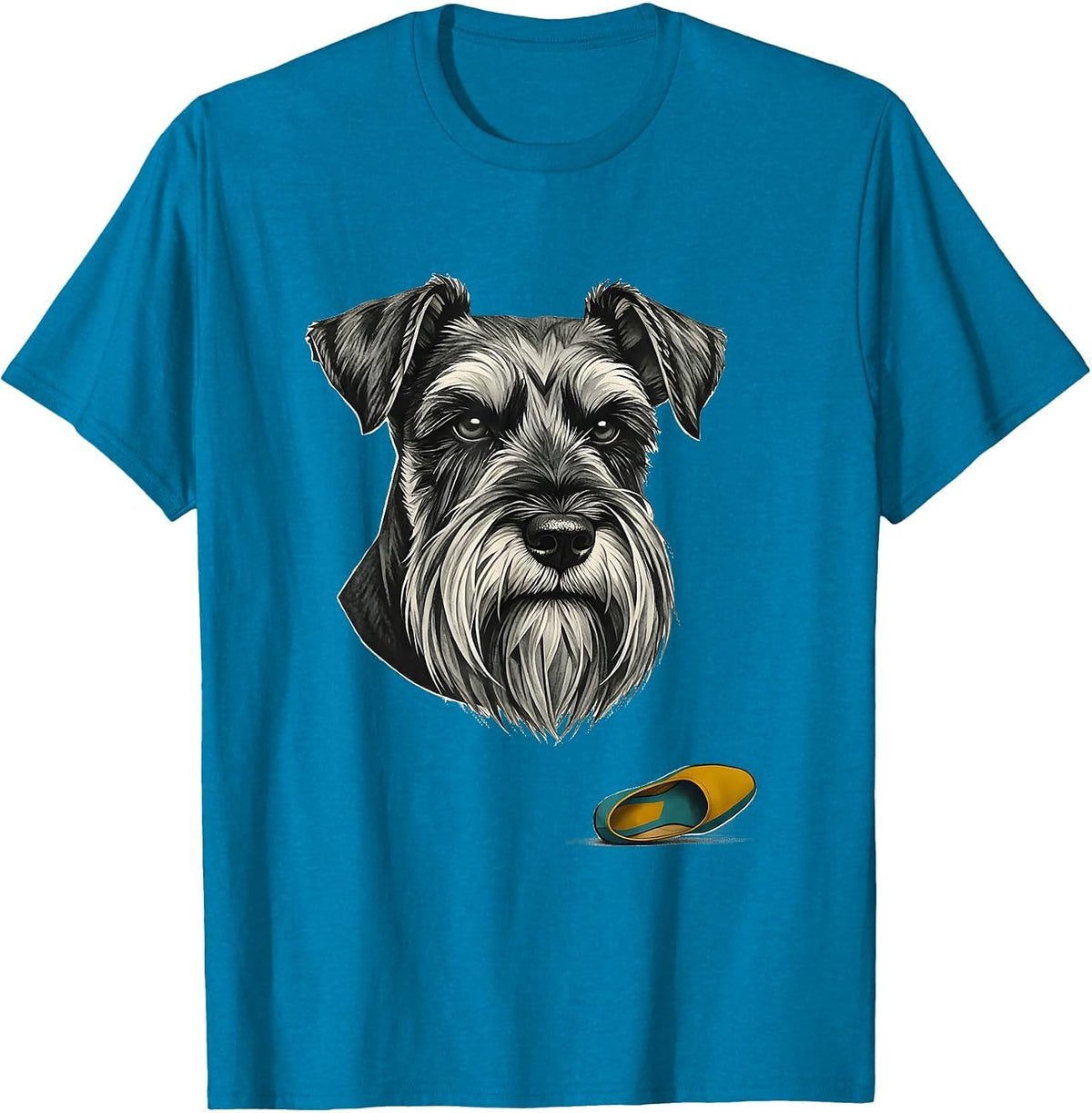 Miniature Schnauzer Bust Midcentury Modern Dog Lover Gift T-Shirt - Sapphire Blue