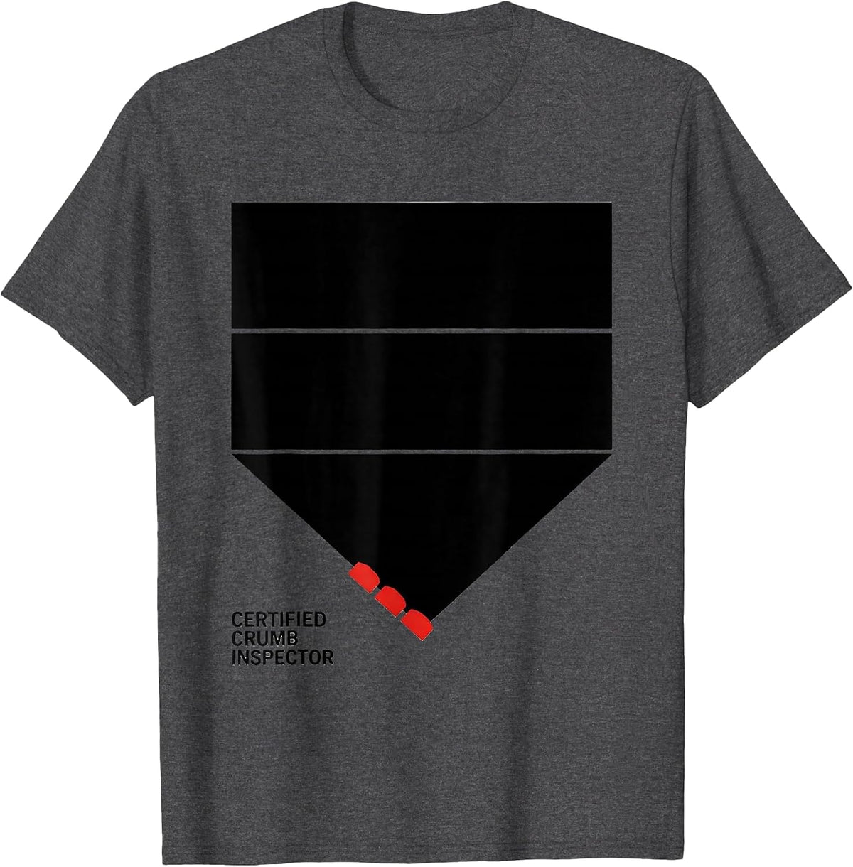 Certified Crumb Inspector Funny Miniature Schnauzer Lover T-Shirt - Dark Heather Grey