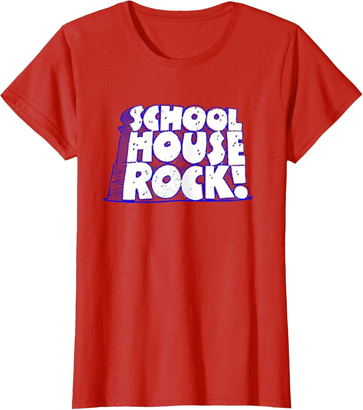 Schoolhouse Rock Reverse Logo Classic Educational Cartoon T-Shirt - Red