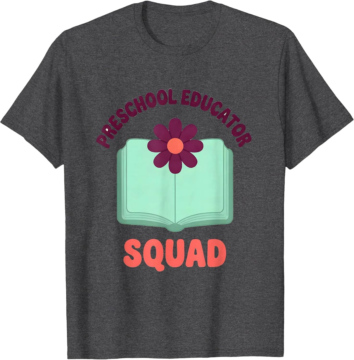 Men's Preschool Educator Squad Cute Kawaii Early Childhood Teacher T-Shirt - Dark Heather Grey