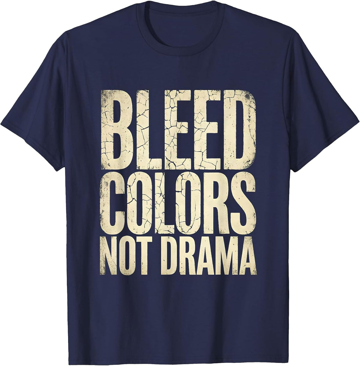 Men's Bleed Colors Not Drama Tie Dye Design T-Shirt - Navy Blue