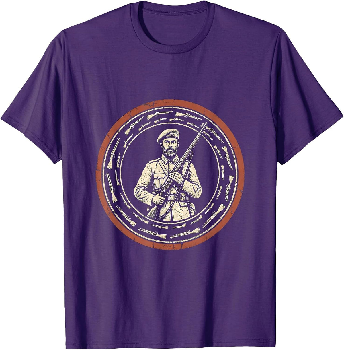 Sealed Civil War Reenactor Badge History Buff Humor T-Shirt - Purple