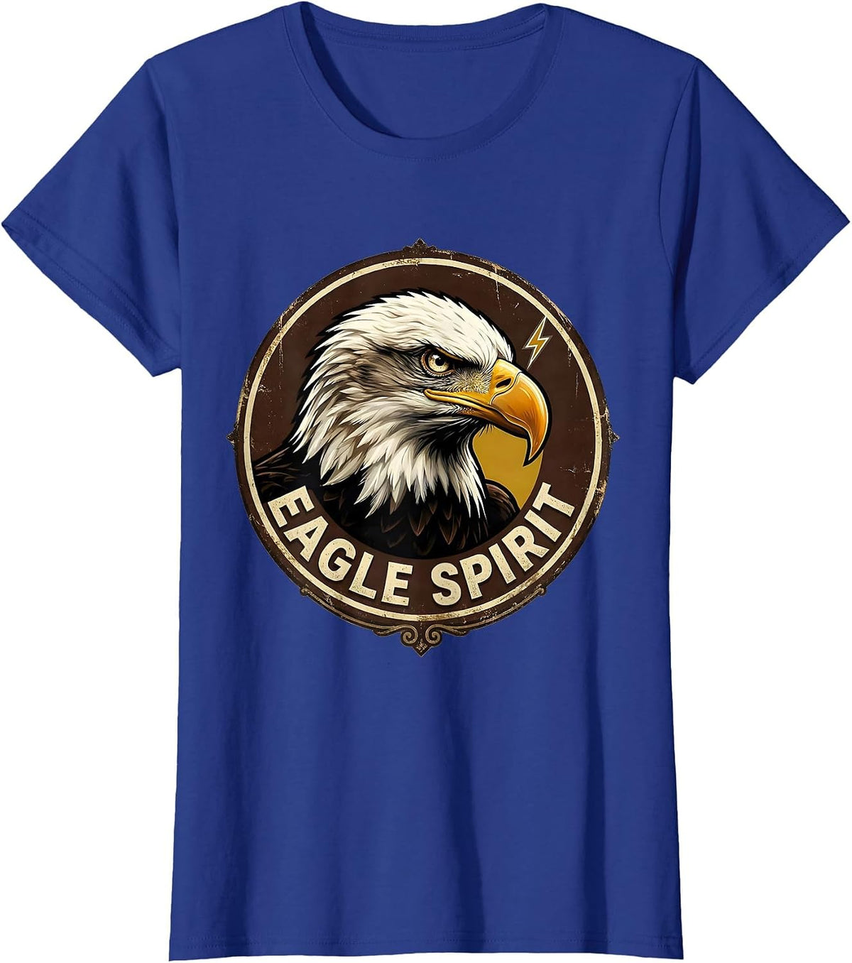 Women's Eagle Spirit Vintage Bald Eagle Mascot Fan Pride Family T-Shirt - Royal Blue