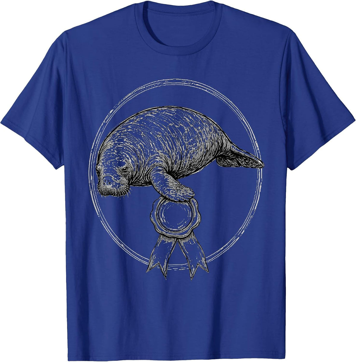 Men's Manatee Official Sleepshirt Wildlife Lover Humor T-Shirt - Royal Blue
