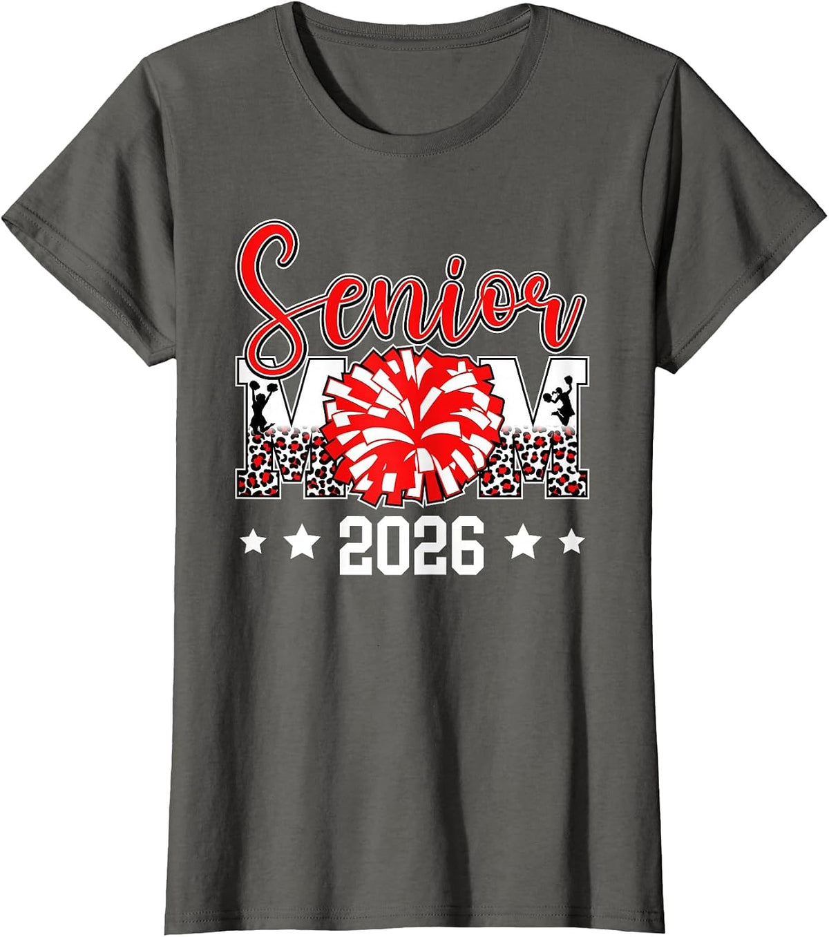 Cute Cheer Senior Mom 2026 Cheerleading Senior Mother 2026 T-Shirt - Asphalt Grey