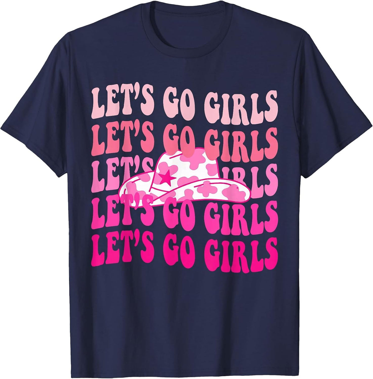Let's Go Girls Western Cowgirl T-Shirt - Navy Blue