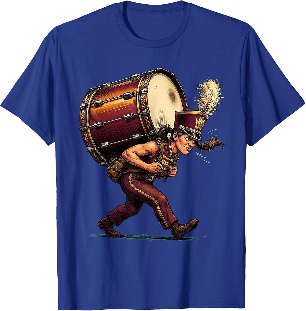 Band Mom Bass Drum Carrier Graphic T-Shirt - Royal Blue