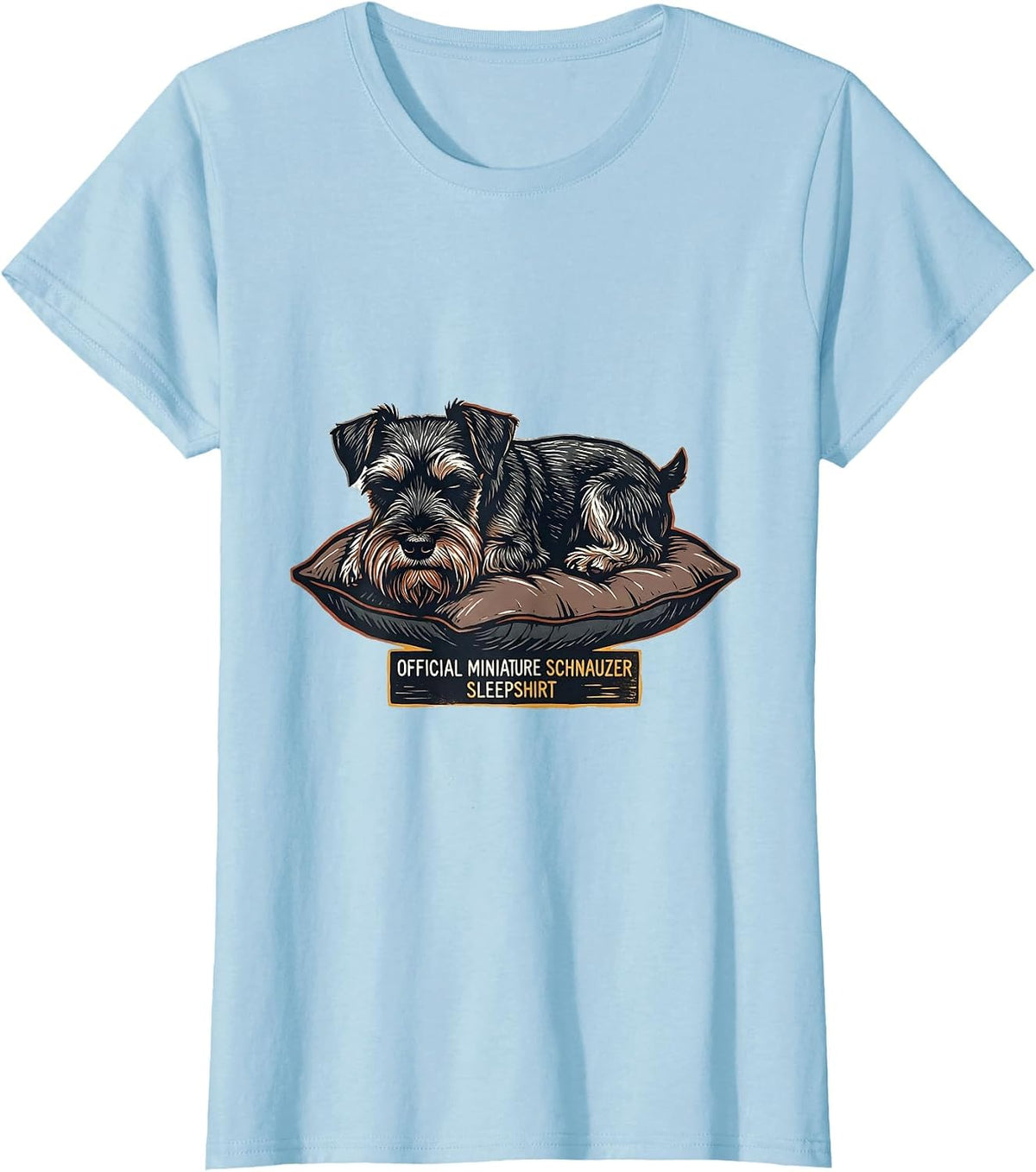 OFFICIAL MINIATURE SCHNAUZER SLEEPSHIRT Dog Lover T-Shirt - Baby Blue