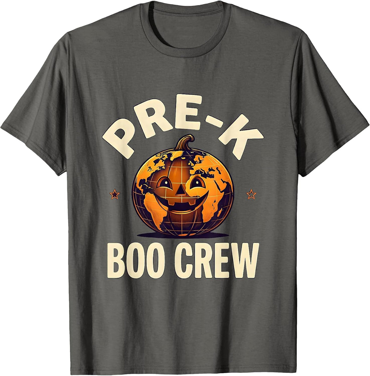 Pre-K Boo Crew Funny Preschool Teacher Halloween Group T-Shirt - Asphalt Grey