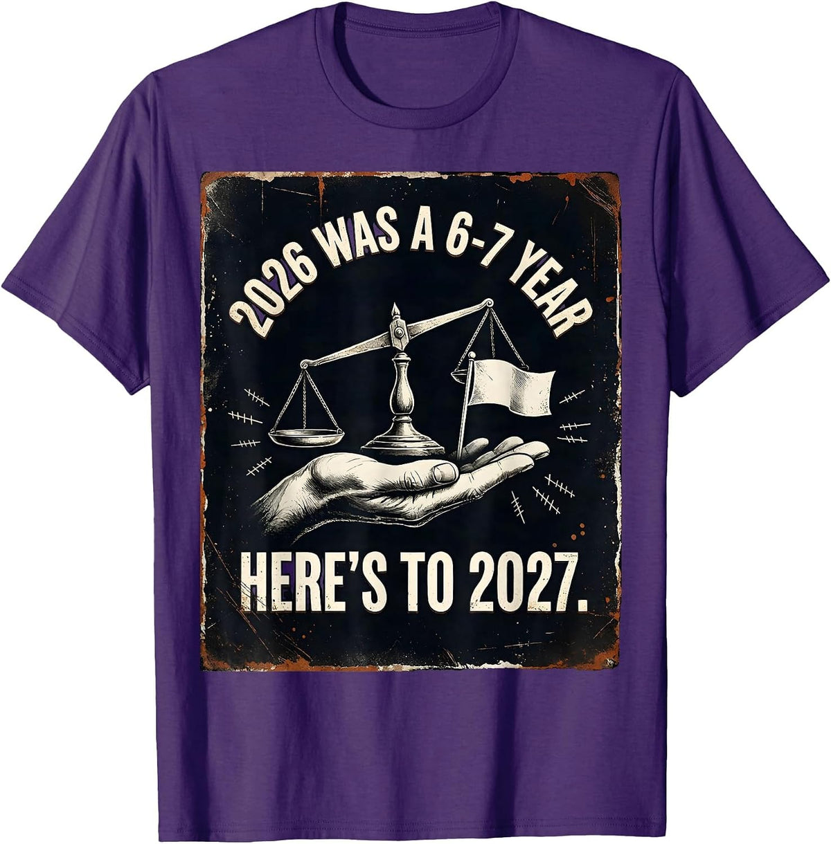 Men's 2026 Was A 6-7 Year Here's To 2027 Funny Kids New Year Humor T-Shirt - Purple