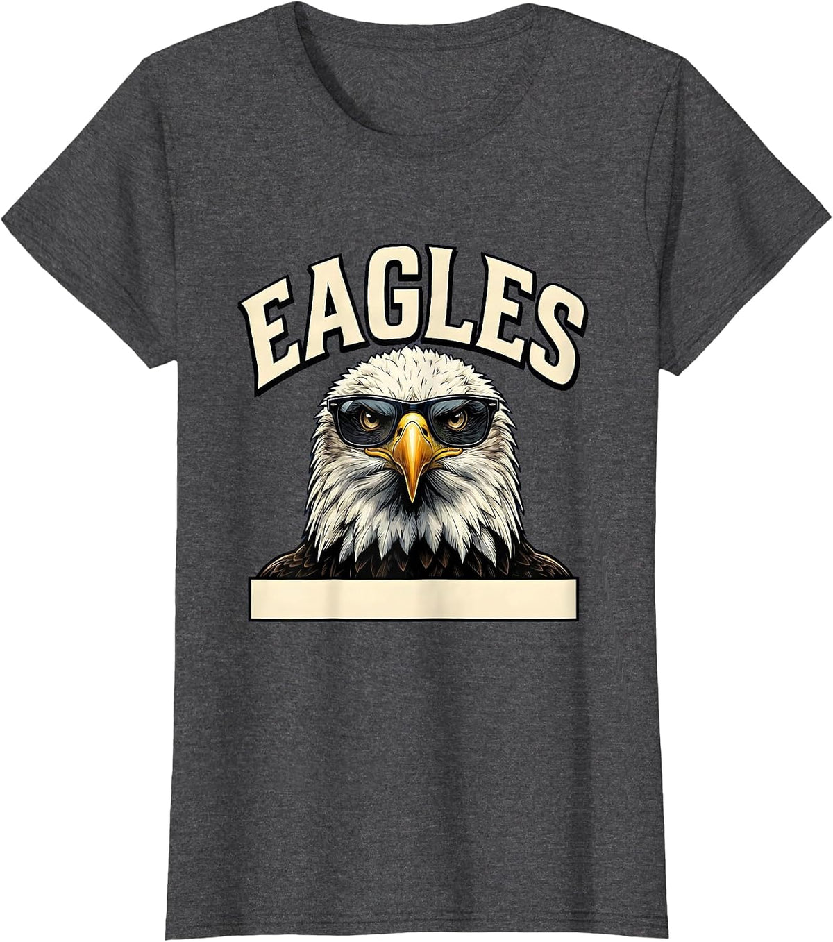 Women's EAGLES Funny Bald Eagle Sunglasses Mascot Humor T-Shirt - Dark Heather Grey