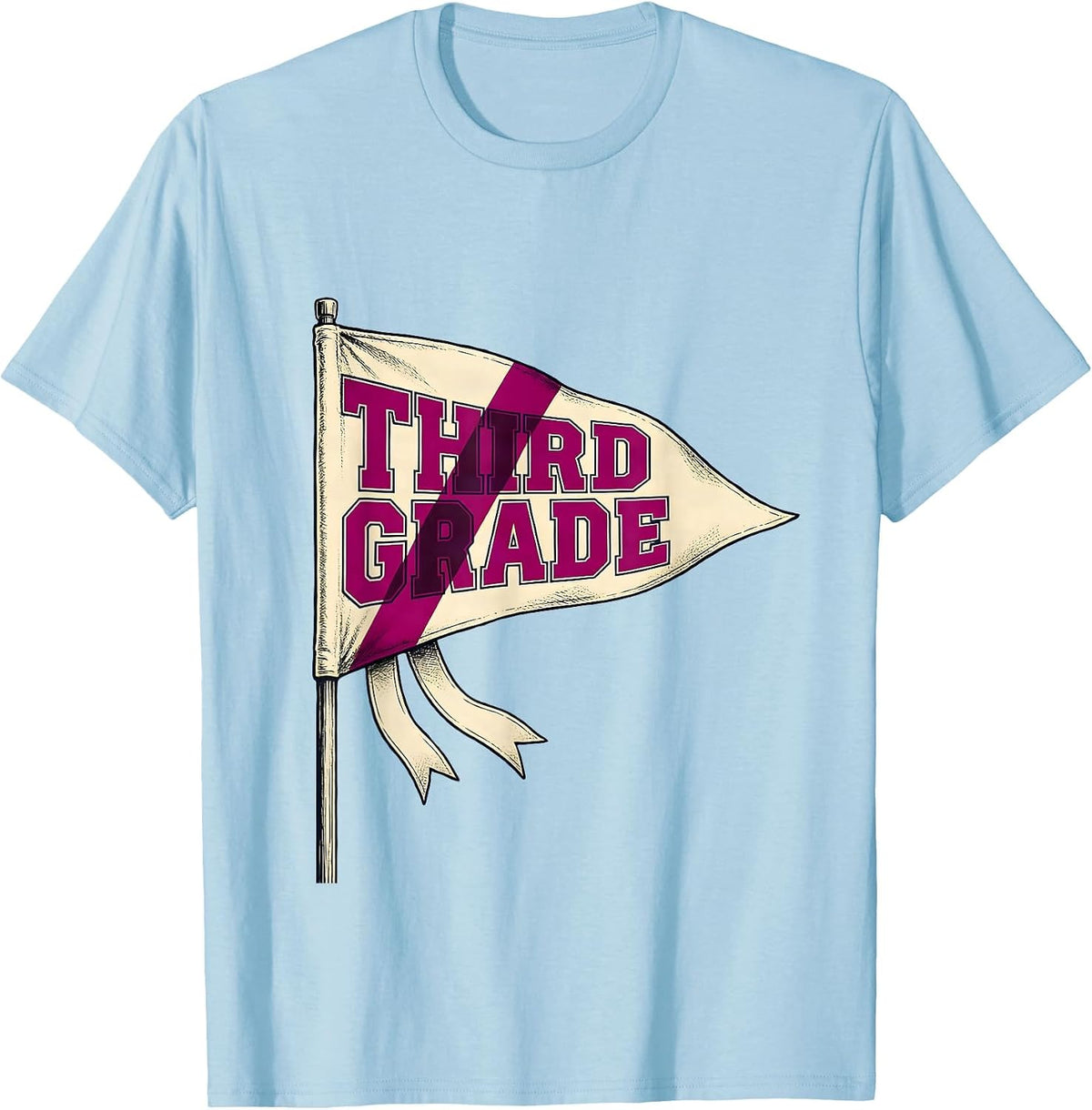 Men's Third Grade Cute Preppy Girls Back To School T-Shirt - Baby Blue