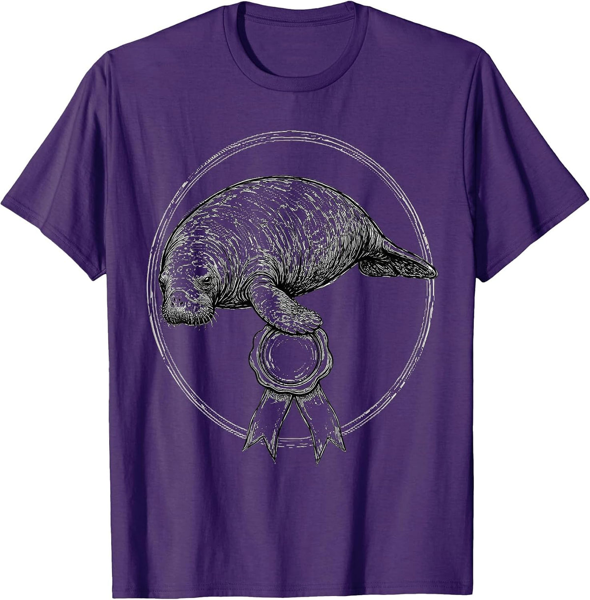 Men's Manatee Official Sleepshirt Wildlife Lover Humor T-Shirt - Purple
