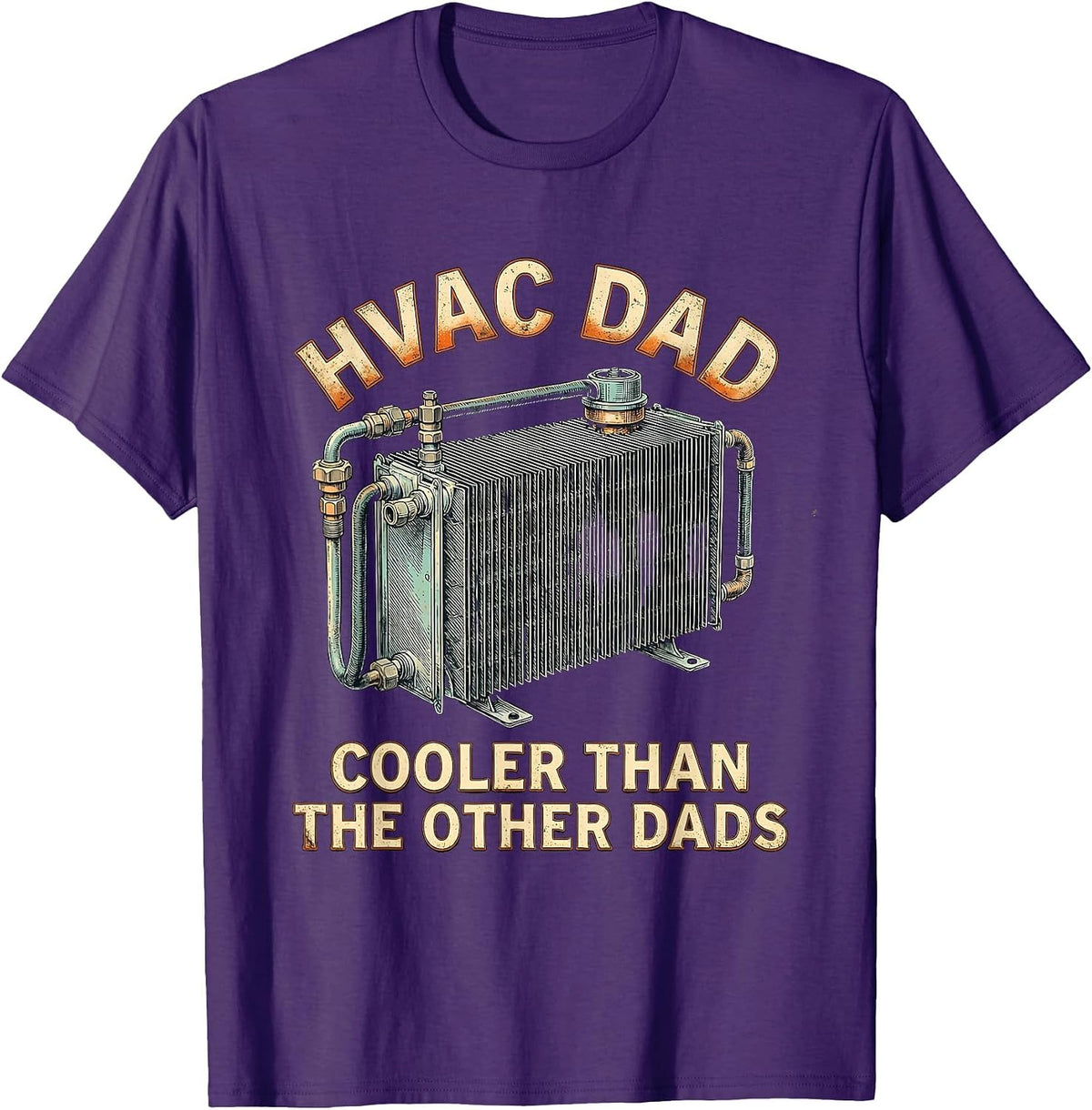 HVAC DAD COOLER THAN THE OTHER DADS Funny HVAC Technician T-Shirt - Purple