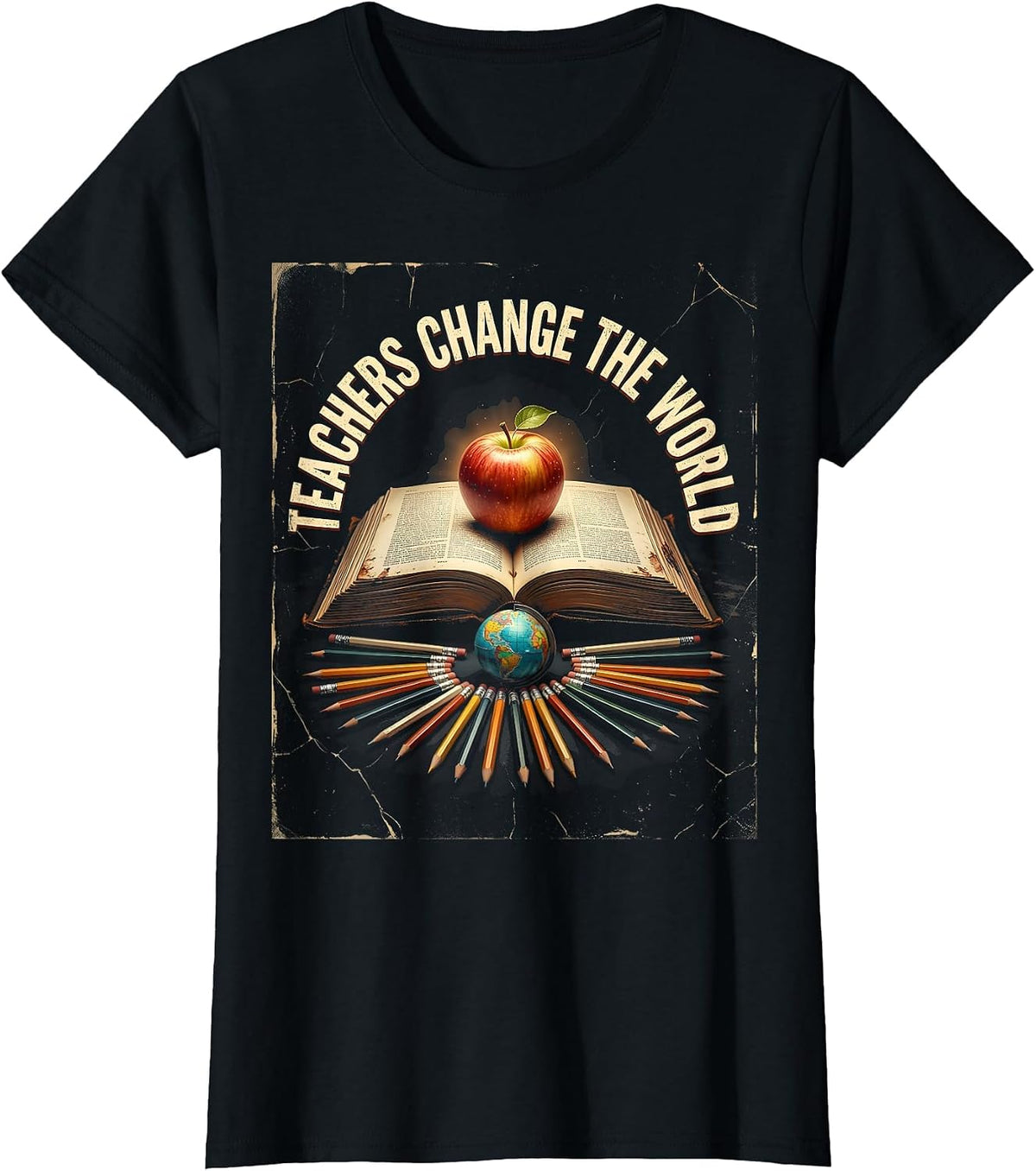 Teachers Change The World Elementary Design T-Shirt - Black