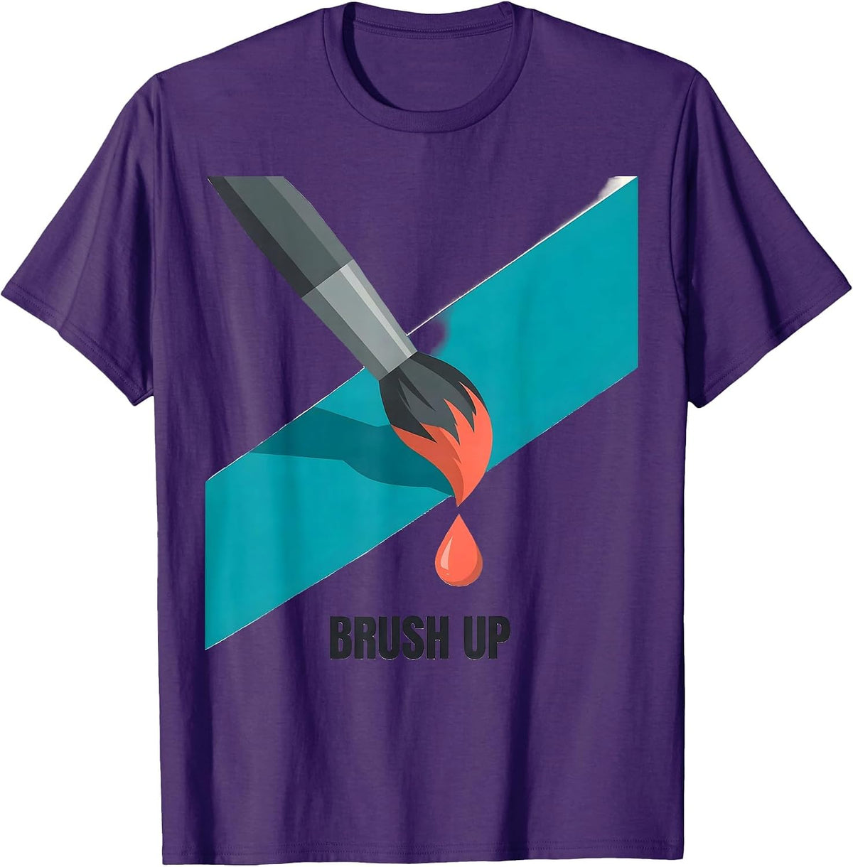 Brush Up Funny Artist Painter Art Student Humor T-Shirt - Purple