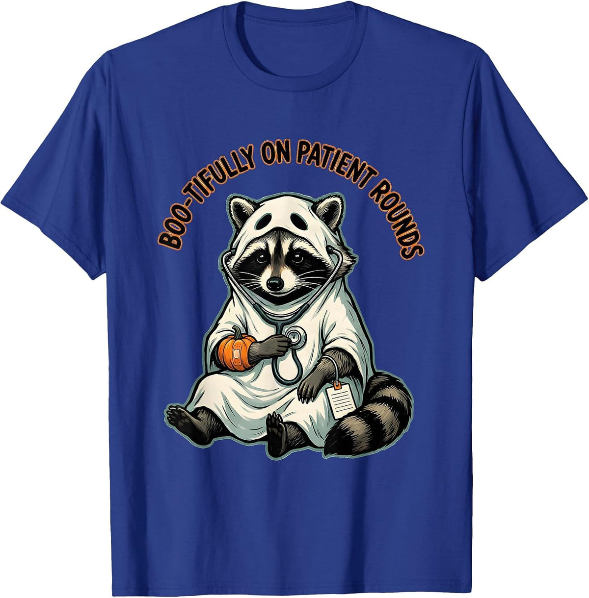 Men's Boo-tifully On Patient Rounds Funny Vet Tech Halloween T-Shirt - Royal Blue