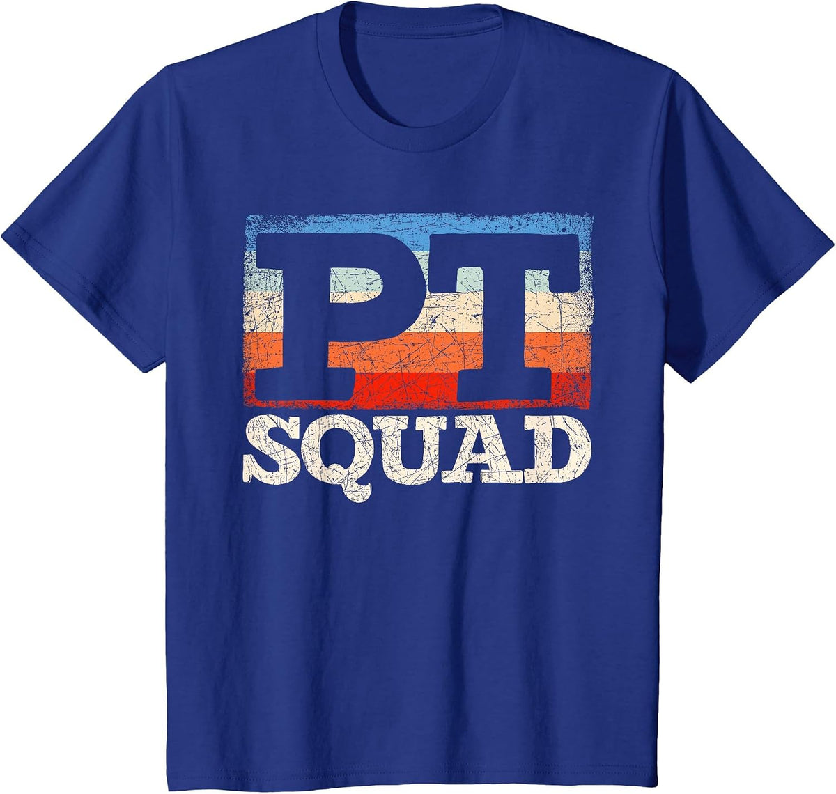 Retro Therapist PT Squad Physiotherapy Physical Therapy T-Shirt - Royal Blue
