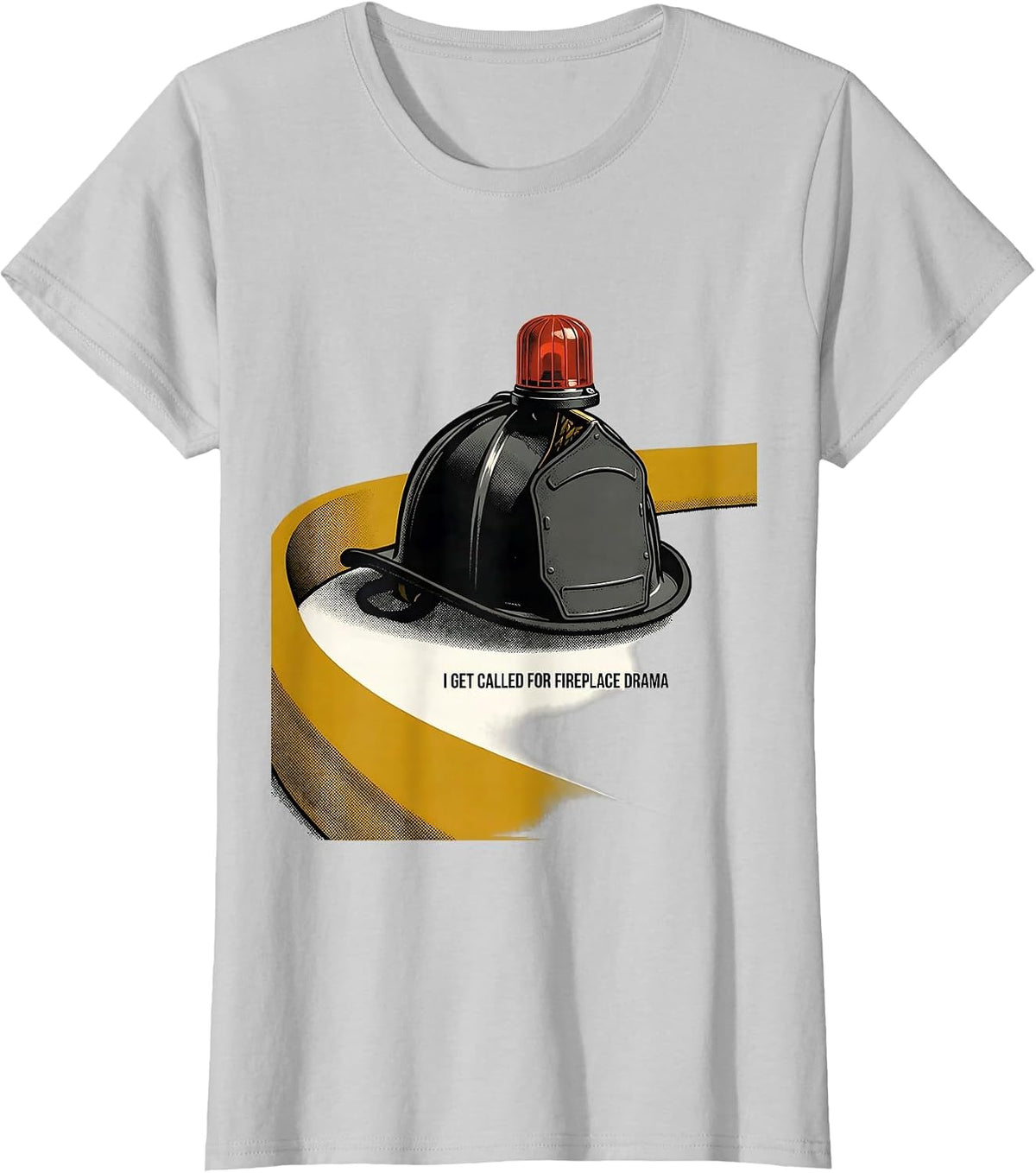 I Get Called For Fireplace Drama Funny Firefighter Christmas T-Shirt - Silver Grey