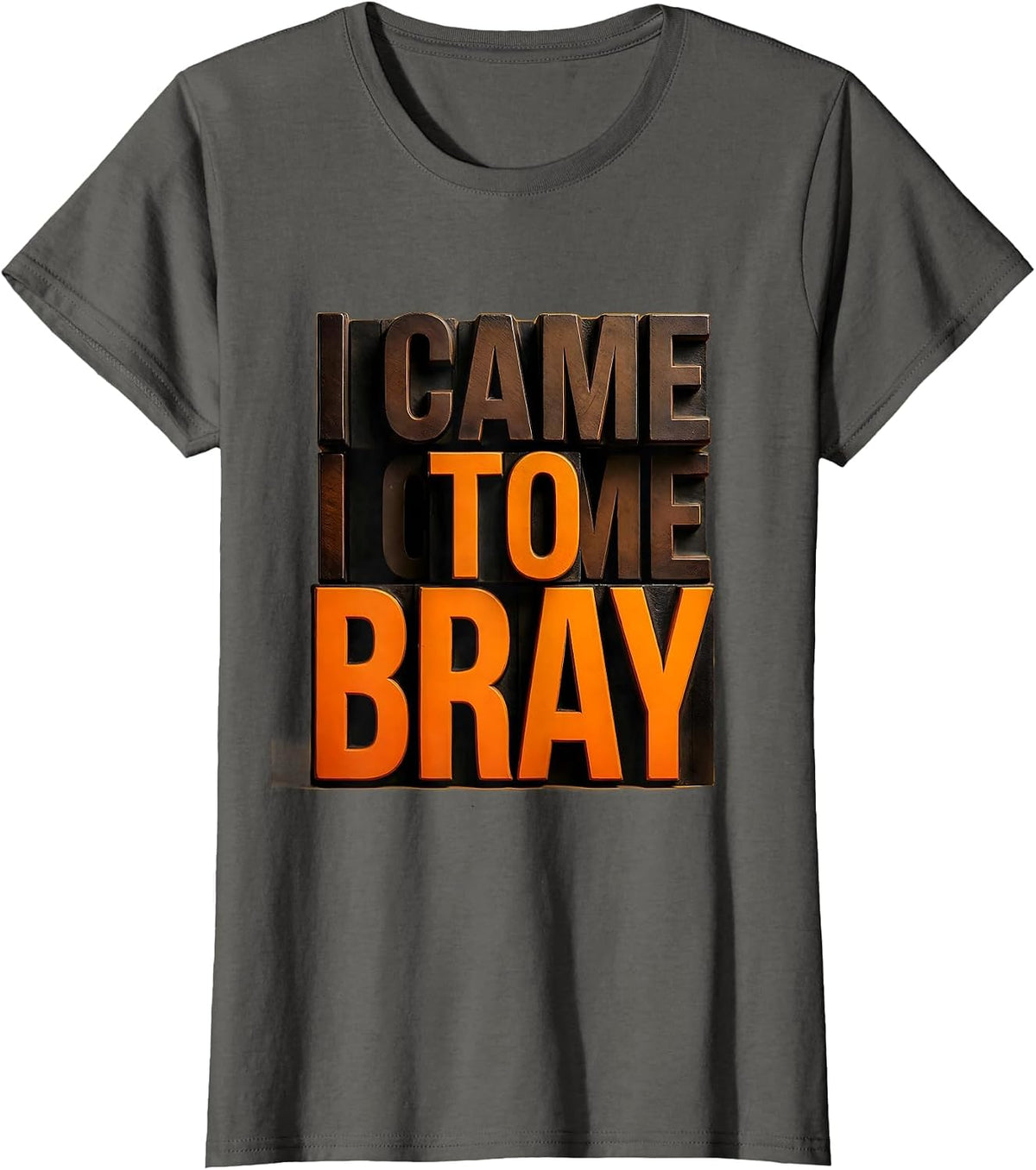 Women's I Came To Bray Funny Donkey Costume Novelty Humor T-Shirt - Asphalt Grey