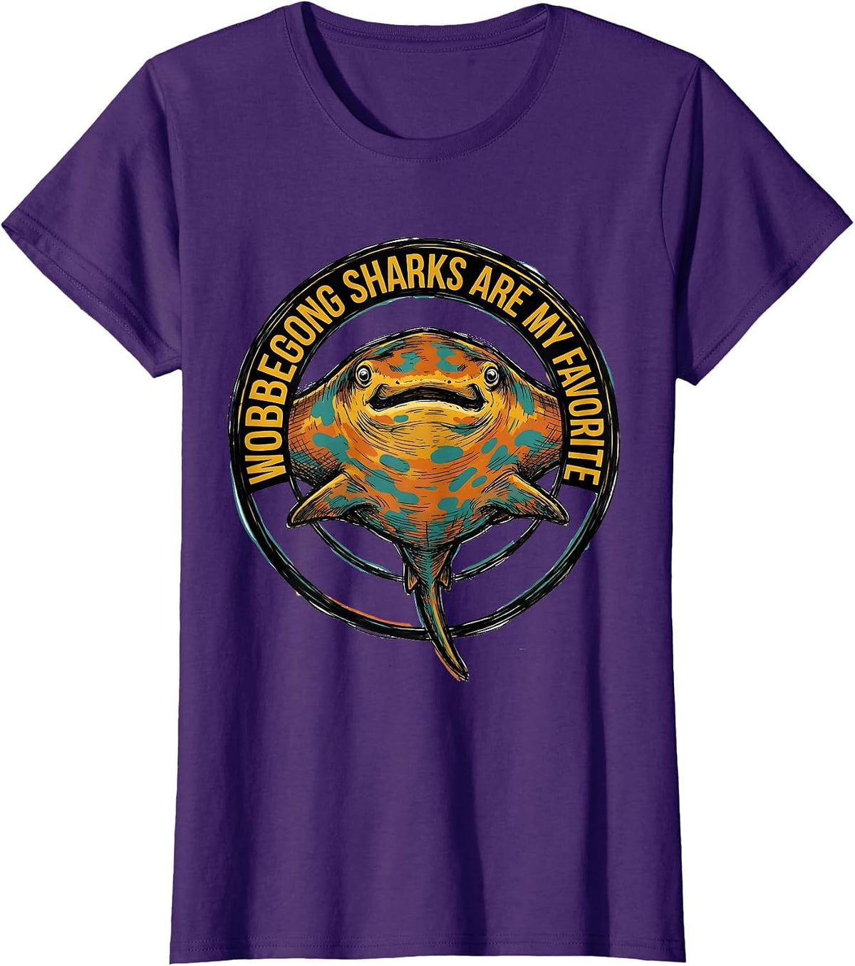 Women's Wobbegong Sharks Are My Favorite Funny Ocean Wildlife Gift T-Shirt - Purple