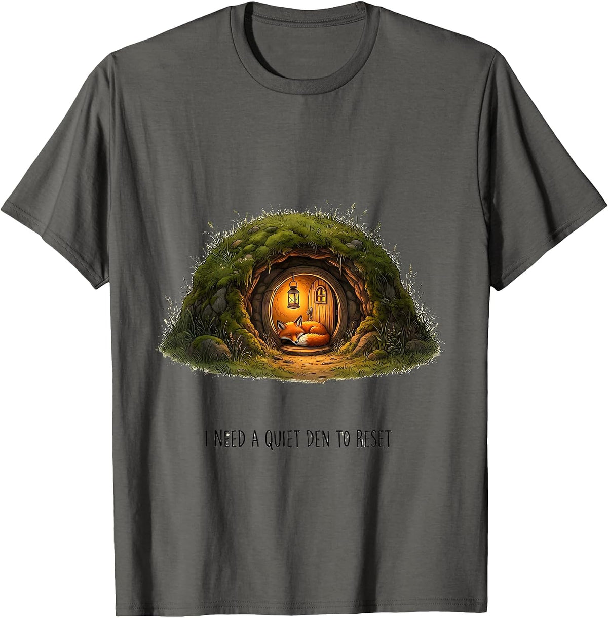 I Need A Quiet Den To Reset Funny Autistic ADHD T-Shirt - Asphalt Grey