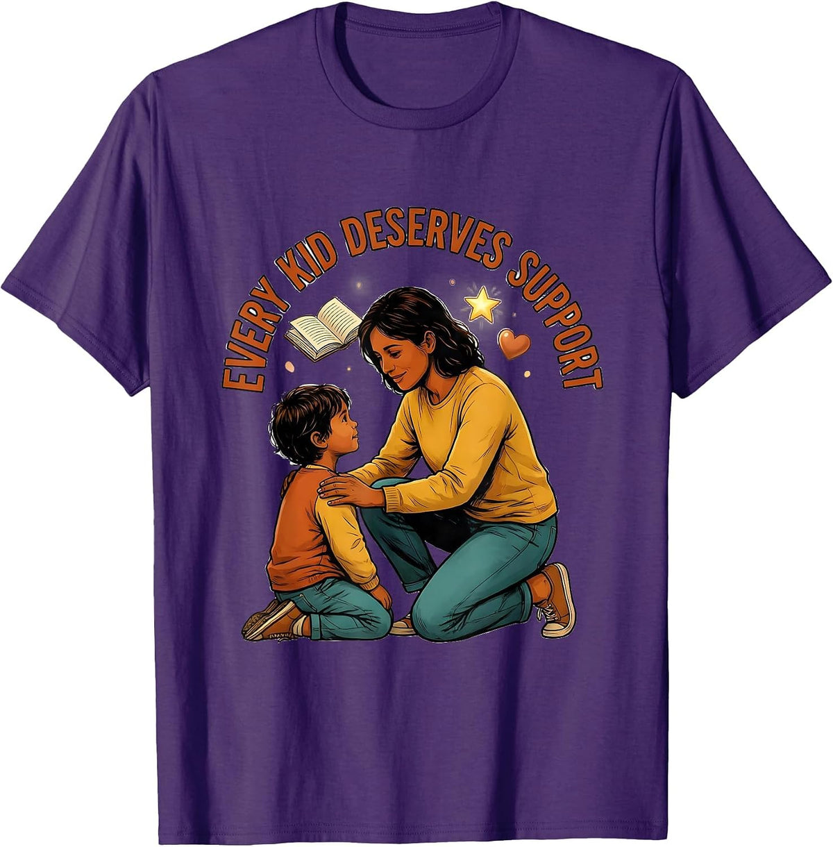 Every Kid Deserves Support School Counselor Design T-Shirt - Purple