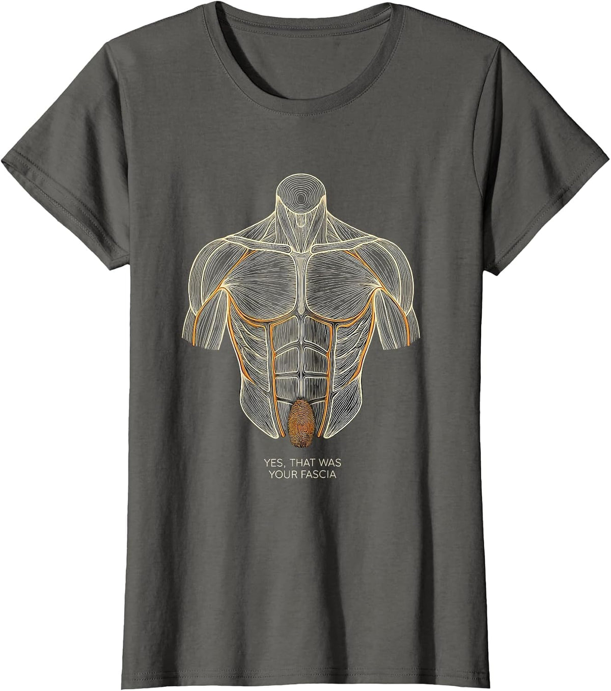 Women's Yes, That Was Your Fascia Topographic Contour Massage T-Shirt - Asphalt Grey