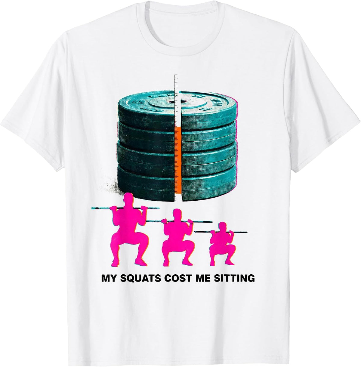 Men's My Squats Cost Me Sitting Funny Gym Workout Weightlifting T-Shirt - White