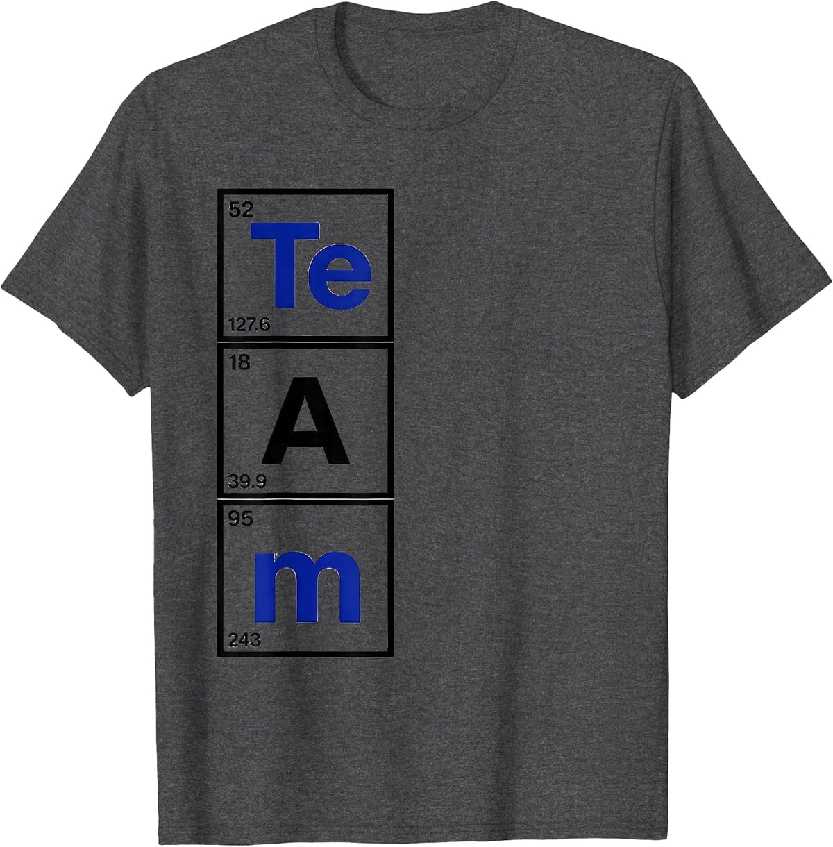 Men's TeAm Swiss International Periodic Table Chemistry Science T-Shirt - Dark Heather Grey
