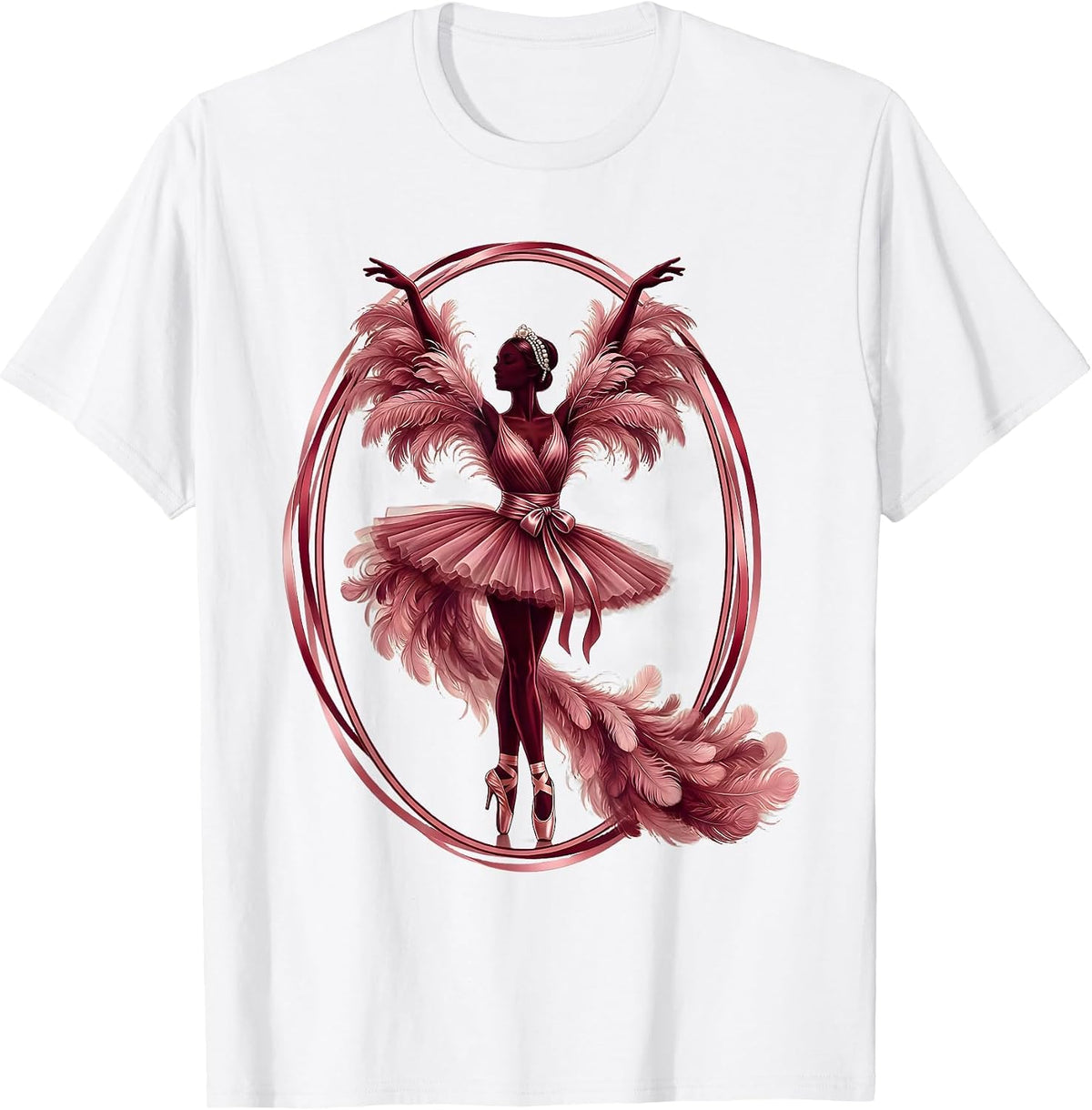 Fabulous Feather Boa Glam Diva Illustration T-Shirt - White