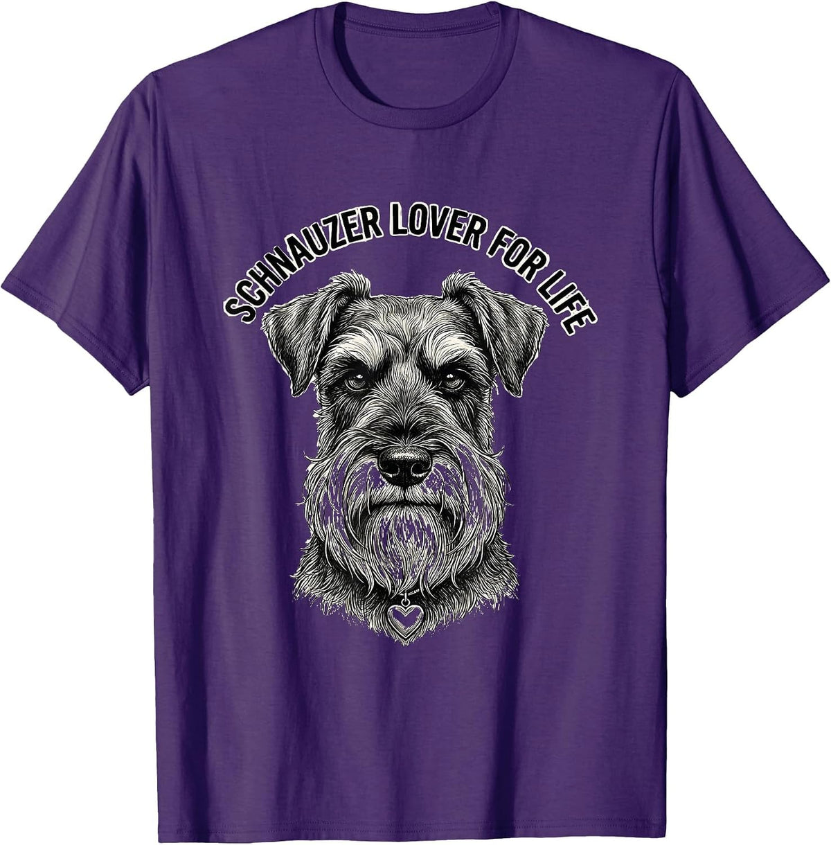 Men's Schnauzer Lover For Life Funny Dog Mom Miniature Schnauzer T-Shirt - Purple