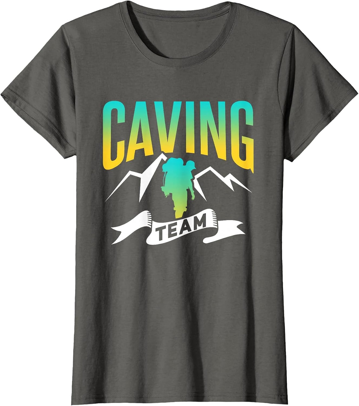 Caving Team Explorer Hobby Cave Exploring T-Shirt - Asphalt Grey