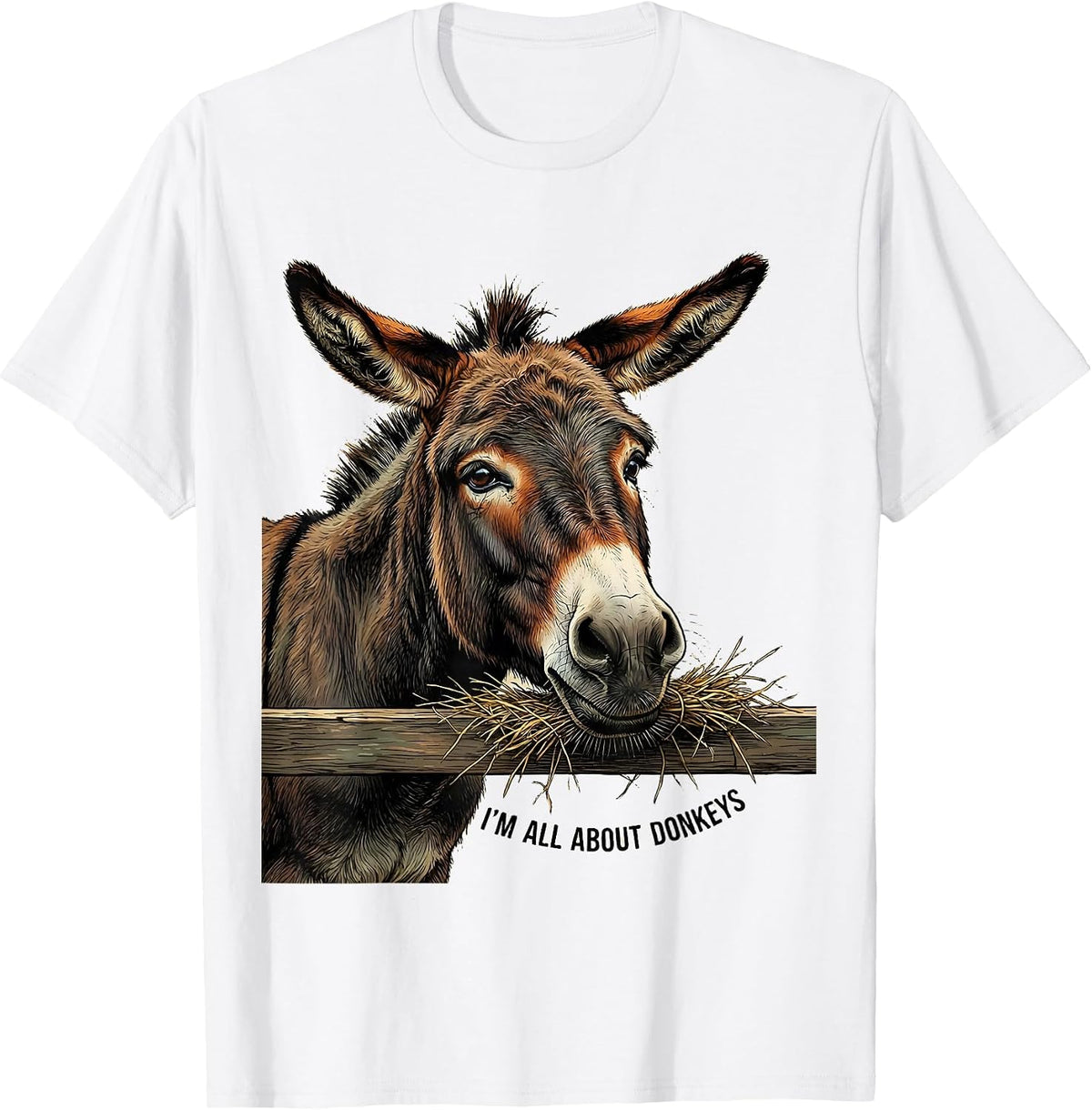 Men's I’m All About Donkeys Funny Donkey Lover Farm Animal Humor T-Shirt - White
