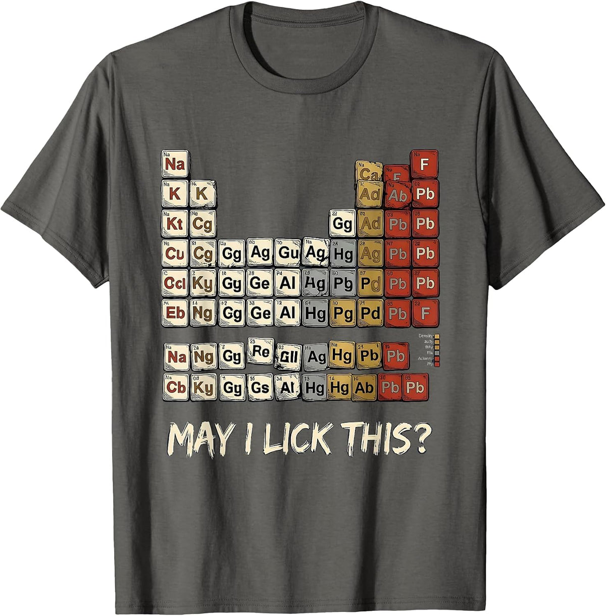 May I Lick This Funny Periodic Table Chemistry Teacher Humor T-Shirt - Asphalt Grey