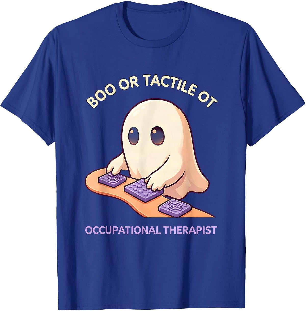 Men's Boo Or Tactile OT Cute Kawaii Ghost Occupational Therapist T-Shirt - Royal Blue