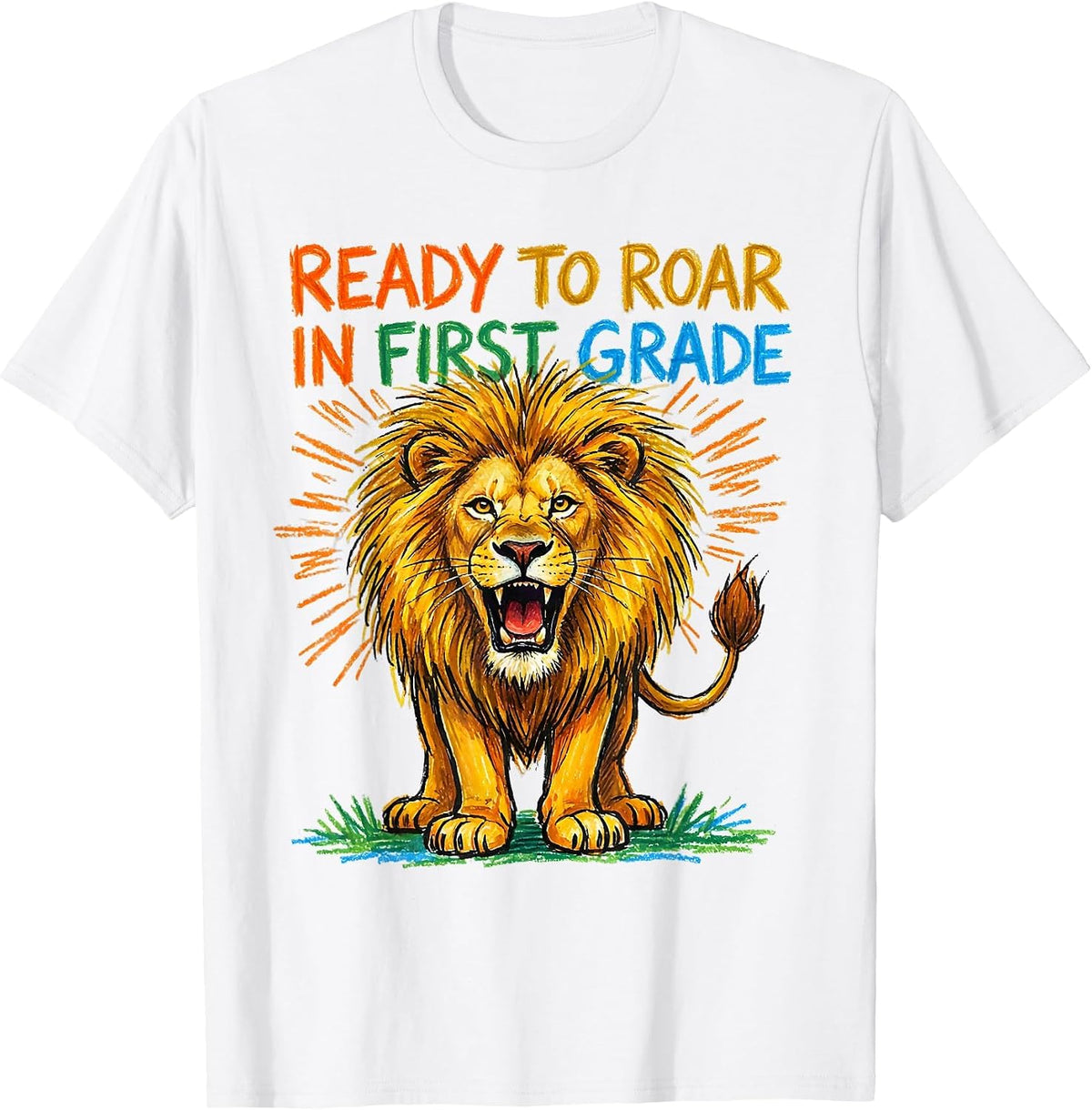 Men's Ready To Roar In First Grade Wild About Teaching Jungle T-Shirt - White