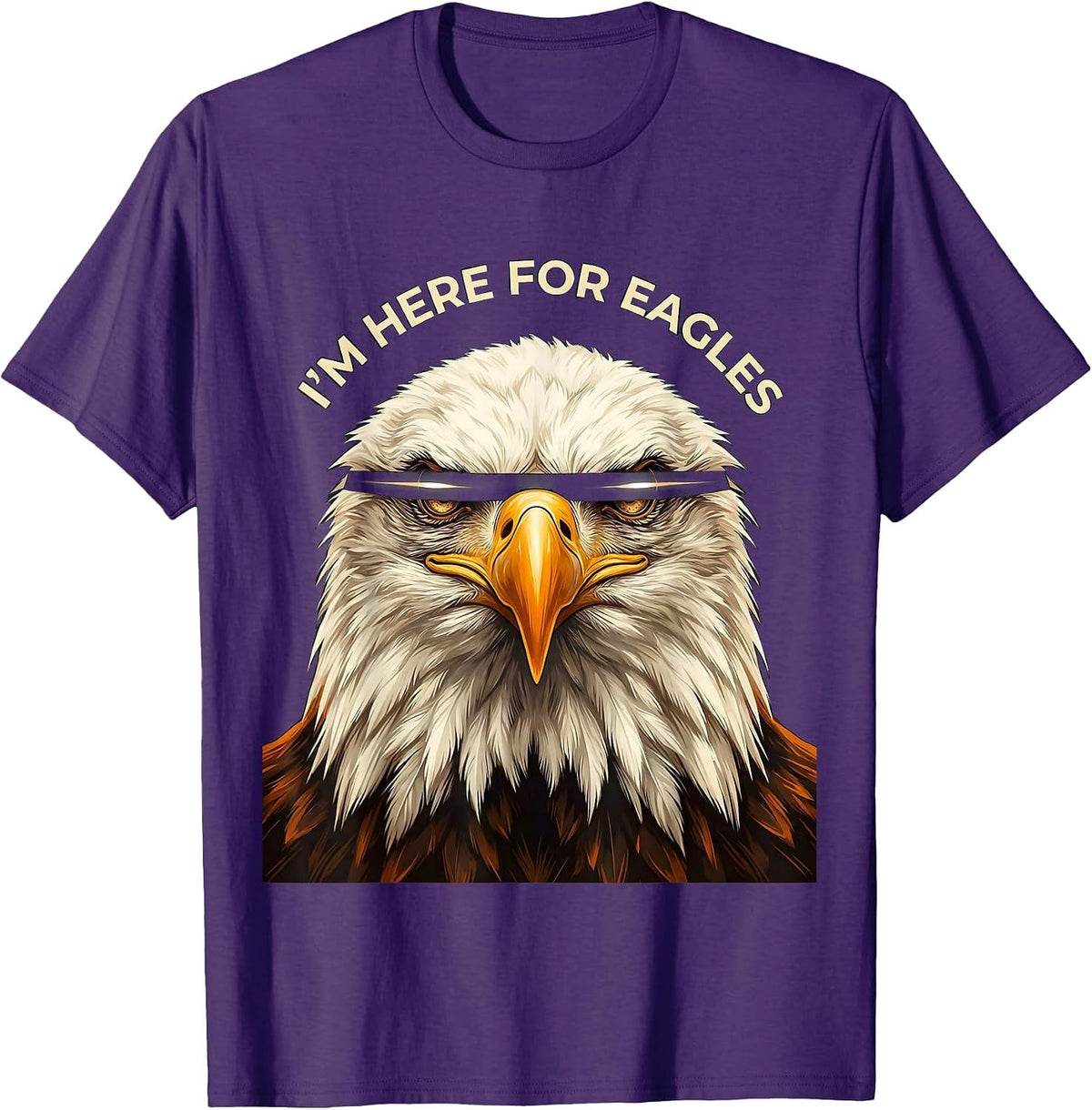 I'm Here For Eagles Funny Bald Eagle Sunglasses Bird Lover T-Shirt - Purple