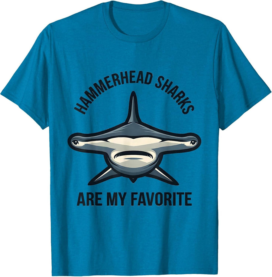 Hammerhead Sharks Are My Favorite Funny Ocean Animal Lover T-Shirt - Sapphire Blue