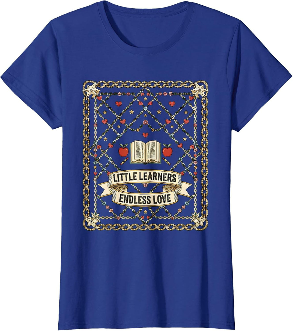Women's Little Learners Endless Love Preschool Teacher T-Shirt - Royal Blue