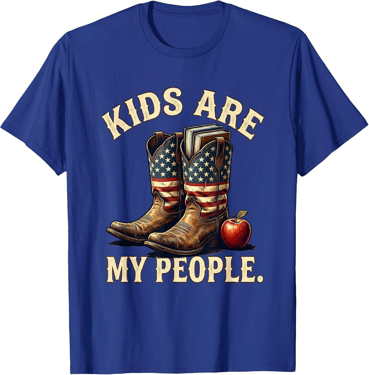 Kids Are My People Elementary Teacher Design T-Shirt - Royal Blue