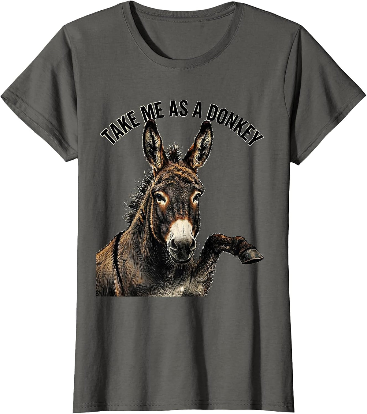 Women's Take Me As A Donkey Funny Donkey Costume Halloween Party T-Shirt - Asphalt Grey