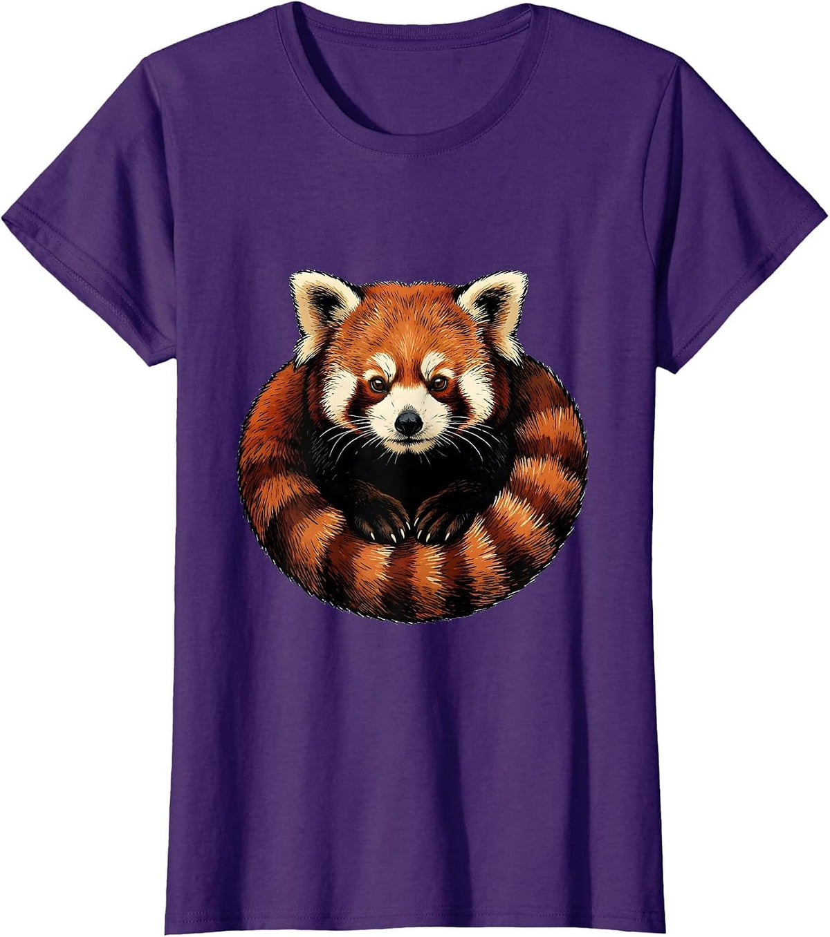 Women's Red Panda Bust Cute Animal Lover Novelty Gift T-Shirt - Purple