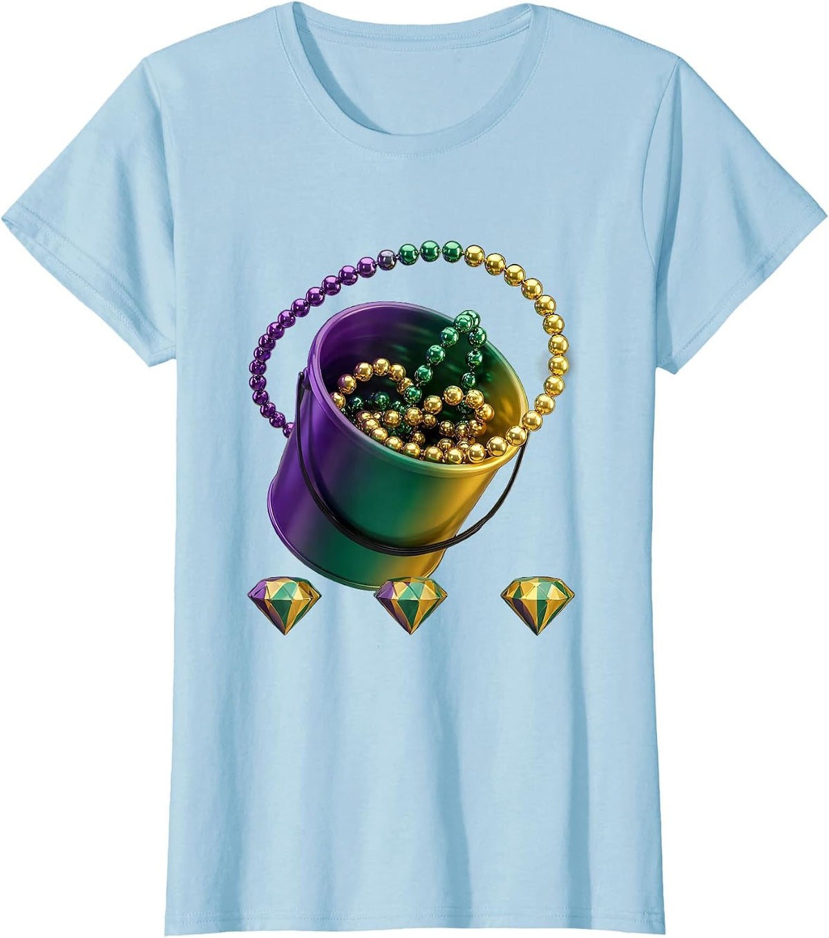Parade Throw Bucket Mardi Gras Carnival Party Group T-Shirt - Baby Blue