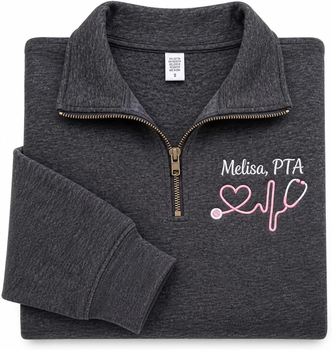 Custom Embroidered Physical Therapist Assistant Quarter Zip Sweatshirt, PTA Shirt for Women, PT Assistant Graduation Gifts -